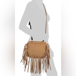 Patricia Nash Suede Tan Crossbody Bag with Fringe NWT